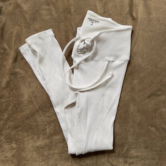Year of Ours Ribbed Football Legging- White- Size M - Picture 4 of 7